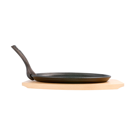 ASSIETTE CHAMPÊTRE OVALE + SUPPORT EN BOIS  27x18x2 CM NOIR FER (8 UNITÉ)