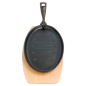 ASSIETTE CHAMPÊTRE OVALE + SUPPORT EN BOIS  27x18x2 CM NOIR FER (8 UNITÉ)