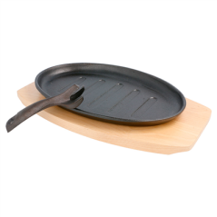 ASSIETTE CHAMPÊTRE OVALE + SUPPORT EN BOIS