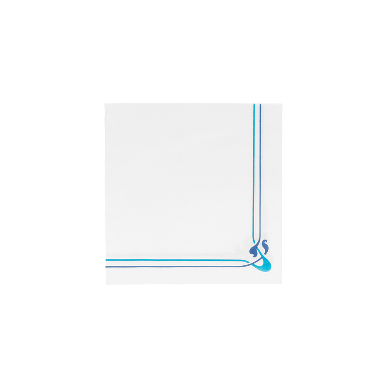 SERVIETTES ECOLABEL BLEU CIEL & CÉLESTE 'DOUBLE POINT - MAXIM' 18 G/M2 40x40 CM BLANC OUATE (1200 UNITÉ)