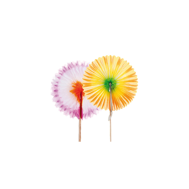 DÉCORS POUR GLACES "EVENTAILS CHINOIS"  Ø7x7 CM ASSORTI PAPIER (144 UNITÉ)