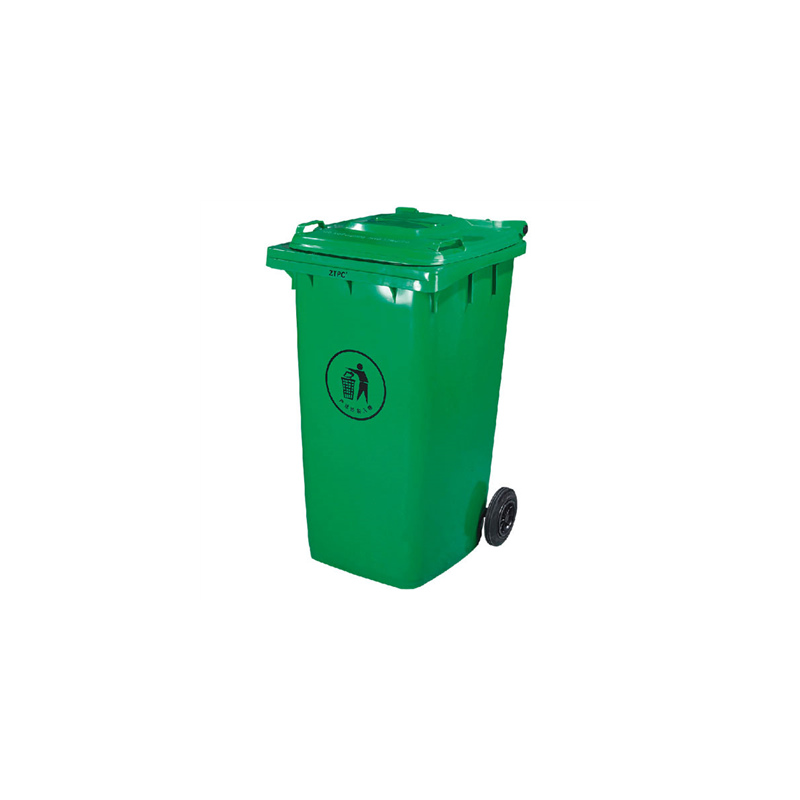 CONTENEUR AVEC COUVERCLE, 2 ROUES 240 L 74x60x101 CM VERT HDPE (1 UNITÉ)