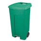 CONTENEUR AVEC COUVERCLE ET PÉDALE, 2 ROUES 130 L 55x37x84 CM VERT HDPE (1 UNITÉ)