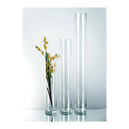 DÉCORATION GÉANTE - CYLINDRE  Ø 10x60 CM TRANSPARENT VERRE (1 UNITÉ)
