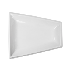 ASSIETTE TRAPEZOIDALE  43x39x4 CM BLANC PORCELAINE (6 UNITÉ)