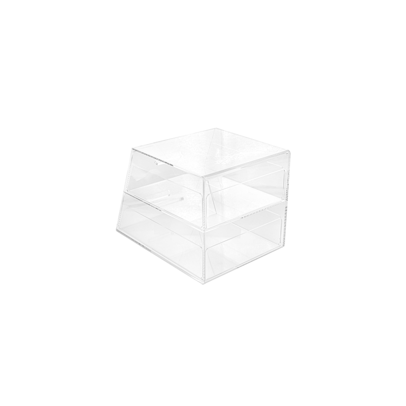 PRÉSENTOIR PÂTISSERIE 2 NIVEAUX  26x35,5x25 CM TRANSPARENT ACRYLIQUE (1 UNITÉ)