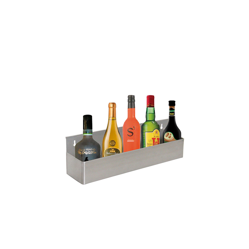 ÉTAGÈRE BAR POUR 5 BOUTEILLES  56x10,5x15,2 CM ARGENTE INOX (1 UNITÉ)
