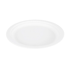 ASSIETTES 'BIONIC'  Ø 23x2 CM BLANC BAGASSE (1000 UNITÉ)