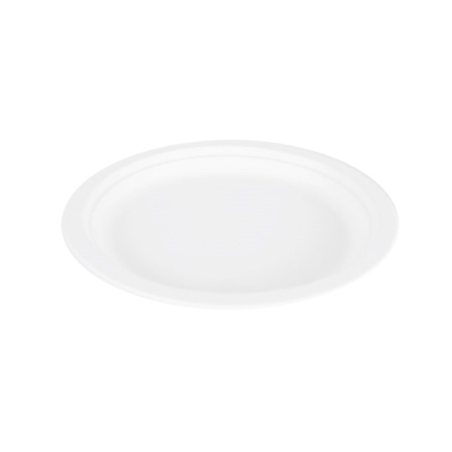 ASSIETTES 'BIONIC'  Ø 23x2 CM BLANC BAGASSE (1000 UNITÉ)