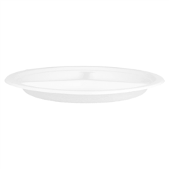 ASSIETTES 3 COMPART. 'BIONIC'  Ø 26x2,6 CM BLANC BAGASSE (800 UNITÉ)