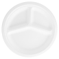 ASSIETTES 3 COMPART. 'BIONIC'  Ø 26x2,6 CM BLANC BAGASSE (800 UNITÉ)