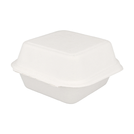COQUILLES HAMBURGER 'BIONIC' 450 ML 15,2x15x8,4 CM BLANC BAGASSE (600 UNITÉ)