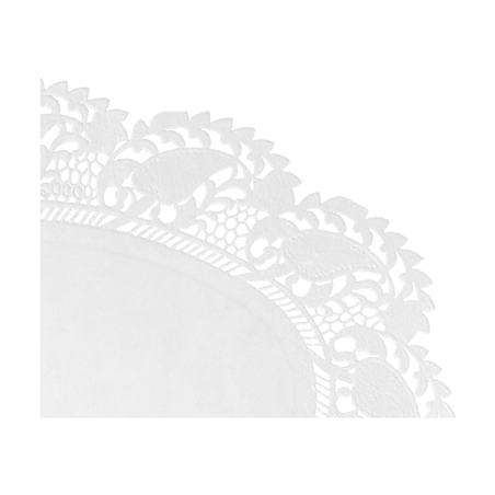 DENTELLES OVALES AJOURÉES  53 G/M2 35,7x26,5 CM BLANC PAPIER (250 UNITÉ)
