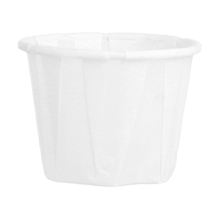 POTS TRAITEUR PAPIER PLISSÉ 22 ML (0,7 oz) 80 G/M2 Ø3,8/2,6x2,8 CM BLANC PARCH.INGRAISSABLE (250 UNITÉ)