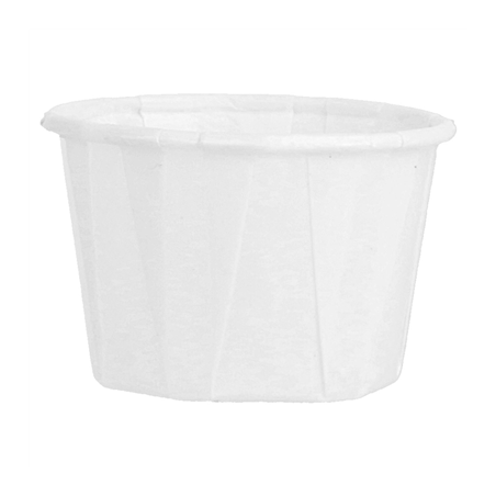 POTS TRAITEUR PAPIER PLISSÉ PFAS FREE 30 ML (1 oz) 80 G/M2 Ø4,4/3,1x2,8 CM BLANC PARCH.INGRAISSABLE (250 UNITÉ)