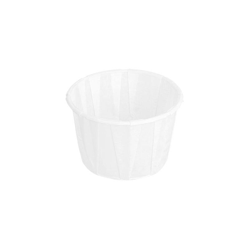 POTS TRAITEUR PAPIER PLISSÉ 60 ML (2 oz) 80 G/M2 Ø5,5/3,9x3,5 CM BLANC PARCH.INGRAISSABLE (250 UNITÉ)