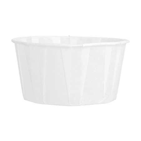 POTS TRAITEUR PAPIER PLISSÉ 165 ML (5,5 oz) 80 G/M2 Ø8/6x4,3 CM BLANC PARCH.INGRAISSABLE (250 UNITÉ)