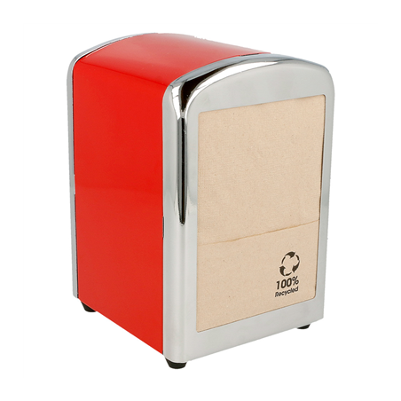 DISTRIBUTEUR SERVIETTES MINI SERVIS  10,5x9,7x14 CM ROUGE INOX (12 UNITÉ)