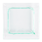 MISES EN BOUCHE RÉUTILISABLES "CARRÉ"  6,3x6,3x1,5 CM VERT D'EAU PS (720 UNITÉ)