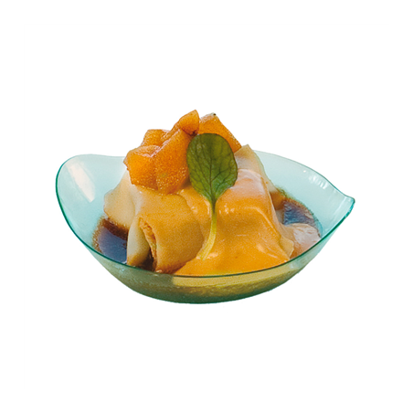 MISE EN BOUCHE RÉUTILISABLES "ELLIPTIQUE"  8x2 CM VERT D'EAU PS (1000 UNITÉ)