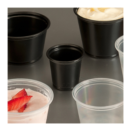 PETITS POTS 30 ML Ø4,5x3,3 CM NOIR PP (2500 UNITÉ)