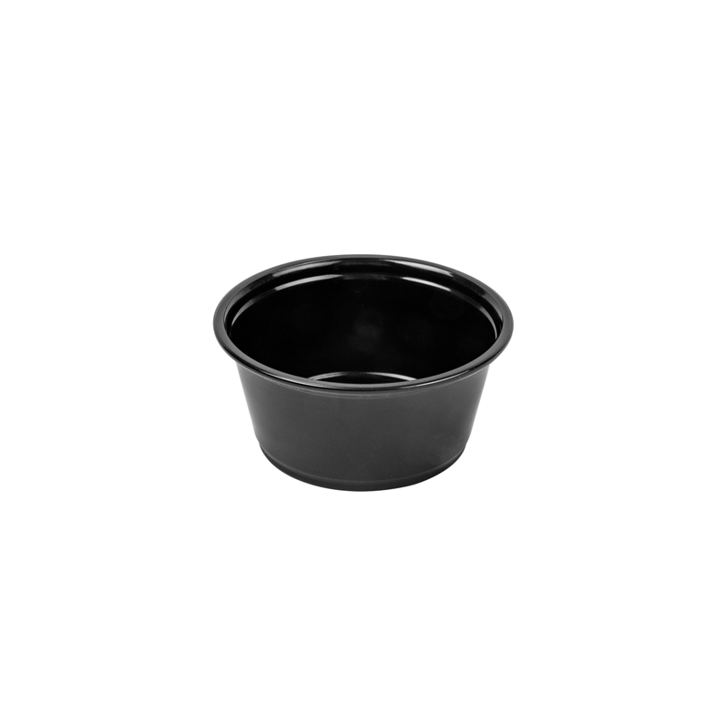 PETITS POTS MICRO-ONDABLES 100 ML Ø7,4x3,5 CM NOIR PP (2500 UNITÉ)