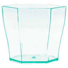 MINI RÉCIPIENTS RÉUTILISABLES HEXAGONAL 60 ML 4,7x4,6 CM VERT D'EAU PS (864 UNITÉ)
