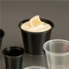 PETITS POTS MICRO-ONDABLES 120 ML Ø7,4x4,6 CM NOIR PP (2500 UNITÉ)