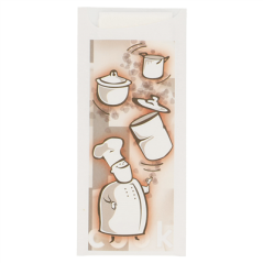 SACS POUR COUVERTS + SERVIETTE "BON APPETIT"