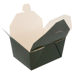 BOÎTES AMÉRICAINES MICRO-ONDABLES 780 ML 275 G/M2+PP 11,2x9x6,4 CM NOIR CARTON (50 UNITÉ)