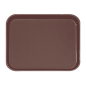 PLATEAU ANTI-DÉRAPANT RECTANGULAIRE  51x38 CM MARRON PP (1 UNITÉ)