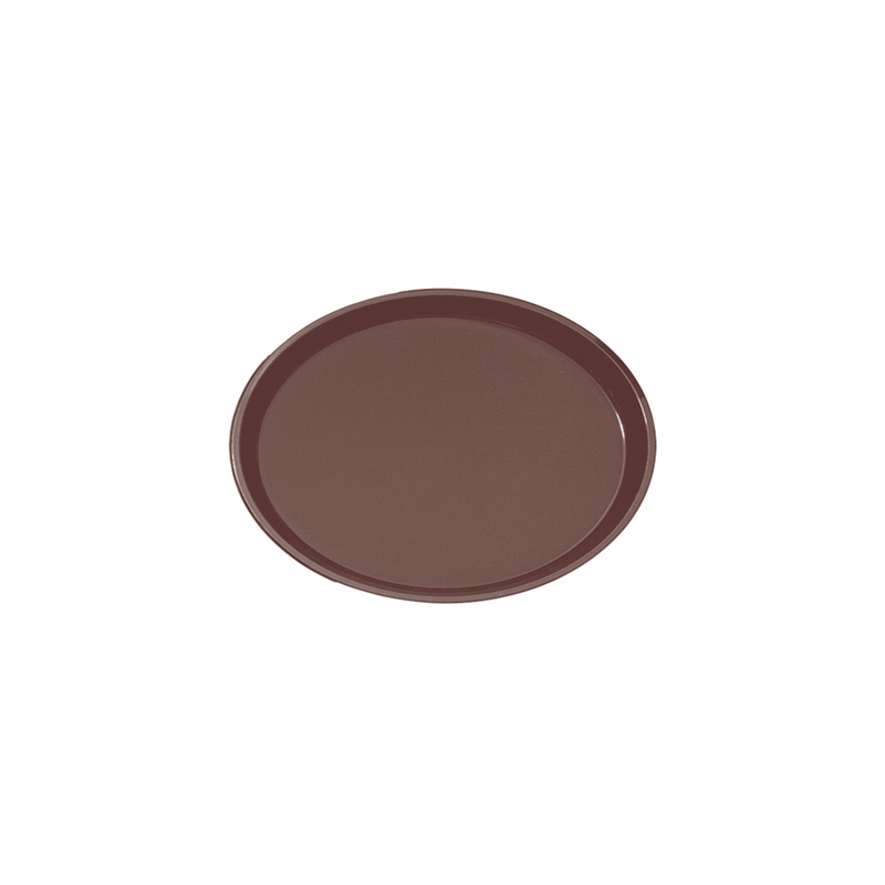 PLATEAU ANTI-DÉRAPANT OVALE  67x55,5 CM MARRON PP (1 UNITÉ)