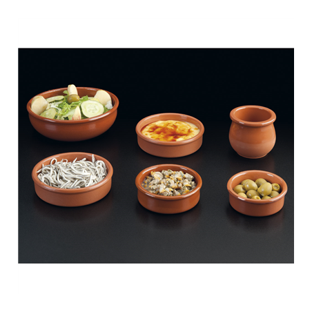 RÉCIPIENTS EN FAÏENCE POUR ANGUILLES 240 ML Ø 13,60x2,75 CM MARRON ROUGEATRE CERAMIQUE (20 UNITÉ)