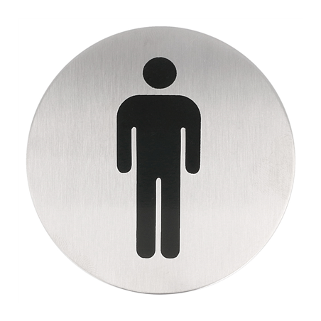 PLAQUE AUTO-ADHESIVE "MESSIEURS"