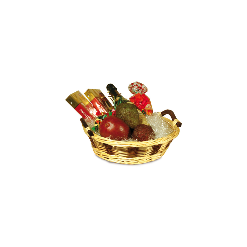 CORBEILLE POUR LOTS RONDS  Ø 33x9 CM MARRON OSIER (40 UNITÉ)