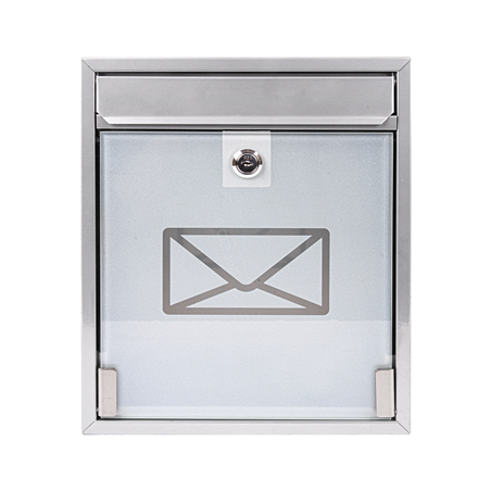 BOÎTE À LETTRES, RÉCEPETION HOTEL  26x9x31 CM ARGENTE ACIER (1 UNITÉ)