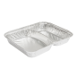 RÉCIPIENTS 2 COMPARTIMENTS 520/530 ML 22,7x17,7x3 CM ALUMINIUM (800 UNITÉ)