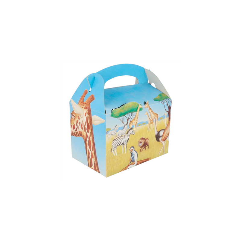 BOÎTES MENU ENFANT "SAVANE"  320 G/M2 15,50x10,50x17,50 CM QUADRICHROMIE CARTON (300 UNITÉ)