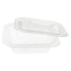 BARQUETTES + COUVERCLES MICRO-ONDABLES 250 ML 13,9x11,9x3 CM TRANSPARENT PP (600 UNITÉ)