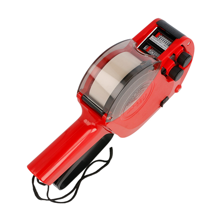 ÉTIQUETEUSE ALPHANUMÉRIQUE 2 LIGNES 10+10  25,5x6x16 CM ROUGE PLASTIQUE (1 UNITÉ)