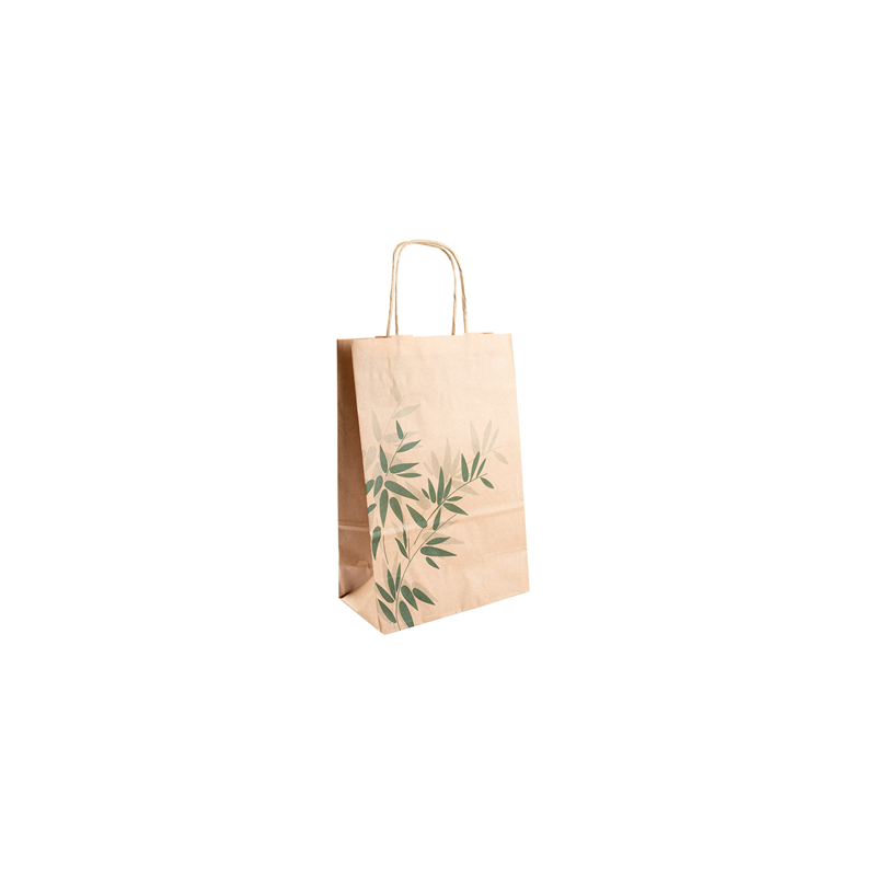 SACS SOS AVEC ANSES 'FEEL GREEN' 80 G/M2 20+10x29 CM NATUREL KRAFT (250 UNITÉ)