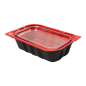 BARQUETTES MICRO-ONDABLES REPAS INDIVIDUEL  19,2x12,7x5 CM NOIR PP (400 UNITÉ)