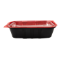 BARQUETTES MICRO-ONDABLES REPAS INDIVIDUEL  19,2x12,7x5 CM NOIR PP (400 UNITÉ)