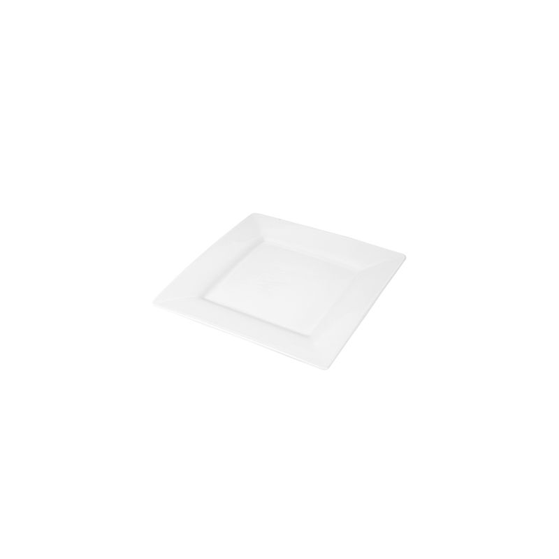 ASSIETTES CARRÉES  25x25 CM BLANC PORCELAINE (12 UNITÉ)