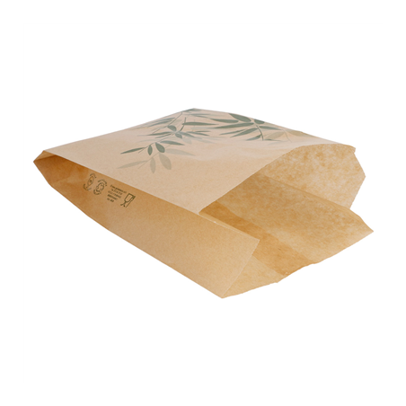 POCHETTES BURGER 'FEEL GREEN' 34 G/M2 12+7x18 CM NATUREL PARCH.INGRAISSABLE (500 UNITÉ)