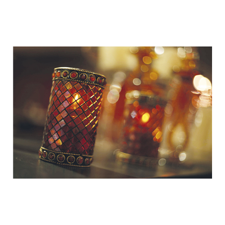 LAMPES DE TABLE "MOROCCO"  Ø 7,5x13 CM ASSORTI VERRE (6 UNITÉ)