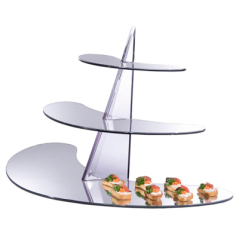 PRÉSENTOIR MIROIR 3 NIVEAUX - DEMI LUNE