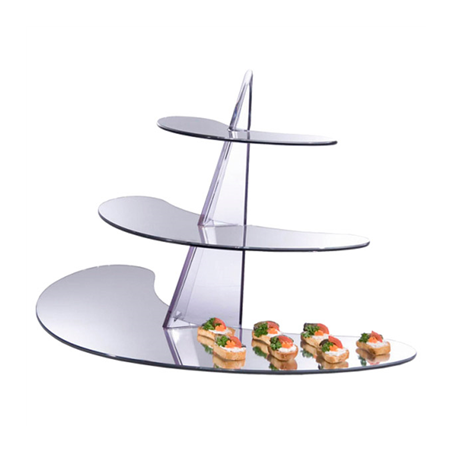 PRÉSENTOIR MIROIR 3 NIVEAUX - DEMI LUNE
