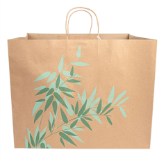 SACS SOS TRAITEUR 'FEEL GREEN' 110 G/M2 43+33x33 CM NATUREL KRAFT (100 UNITÉ)