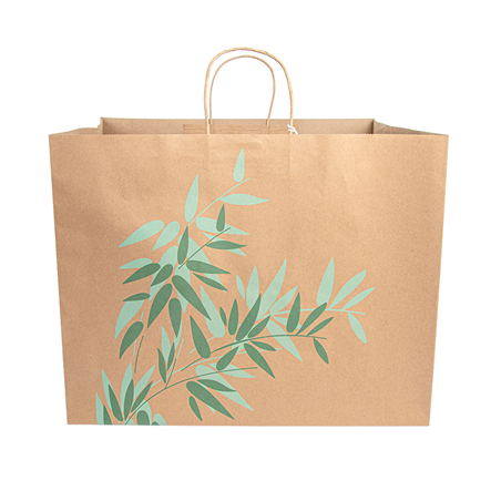 SACS SOS TRAITEUR 'FEEL GREEN' 110 G/M2 43+33x33 CM NATUREL KRAFT (100 UNITÉ)